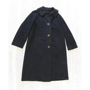 VTG Country Tweeds 100% Cashmere Women's Jacket Black Coat Buttons Winter Size M